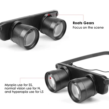 Ultralight Vertus-nemokamai Žiūronai 3x Reguliuojamu Zoom Akiniai didinamasis stiklas Nešiojamų už Lauke, išvykos Pėsčiomis, Žvejyba Akyse Matyti