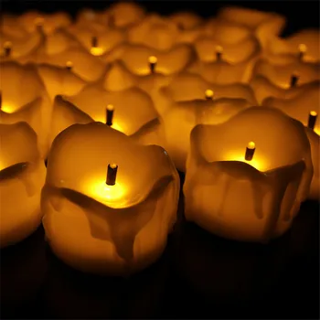 Pakuotėje 6 Mirgėjimas Žvakės baterijomis, LED Žvakė,Geltona šviesa Elektroninių Netikrą Flameless tealights Vestuvių