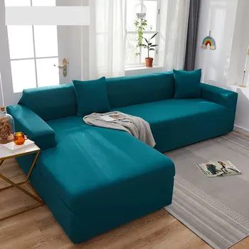 Storas Pliušinis sofa padengti gyvenamasis kambarys sofos rankšluostį neslidūs sofos padengti strech sofa Slipcover L Formos Sofa reikia 2 vnt.