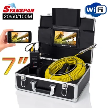 Vamzdžių Tikrinimo Kamera, SYANSPAN 7 Colių Monitorius, Kanalizacijos Pramonės Endoskopą Belaidžio WiFi Parama Android/IOS 20/50/100M