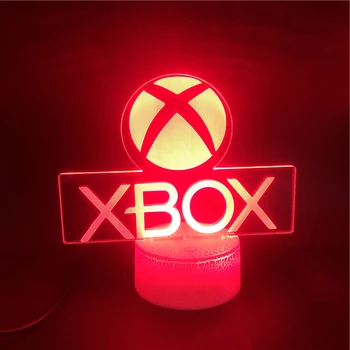 XBOX Žaidimo pradžia Žaidimas Geriausia dovana Berniukas Naktį LED Lemputė USB Tiesiogiai Tiekimo Animacinių filmų App Kontroliuoti Vaikų Gimtadienio Dovanos 3d Lempos