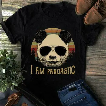 Panda Esu Pandastic Derliaus Vyrų T-Shirt Juoda Medvilne S-3Xl Made In Usa Gimtadienio Dovana Tee Marškinėliai