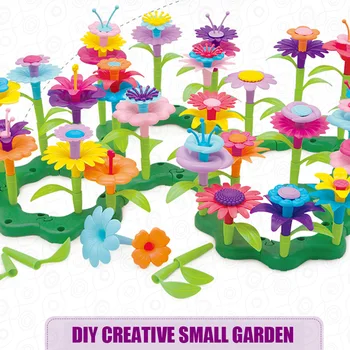 Gėlių Sodo Pastatas Žaislai, Sukurti Puokštė Rinkiniai 3 4 5 6 Metų amžiaus Vaikai Ankstyvojo Mokymosi THIN889
