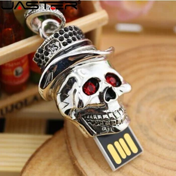 JASTER Kietas nekilnojamojo krištolo kaukolės galvą, usb flash Drive, 4G, 8G 16G 32G 64G USB 2.0 Card Memory Stick u disko Nemokamas Pristatymas
