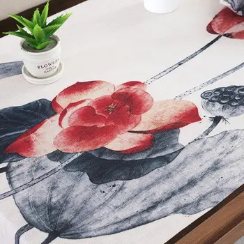 Tapyba staltiesė Lotoso gėlė, medvilnės skalbiniai, stalo dangtis muitinės meno multi-funkcija kišenėje kavos staliukas naftos-įrodymas, padengti HM01T