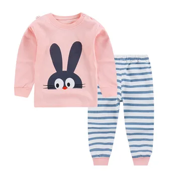 2019 Vaikų Drabužių Rinkiniai Kūdikis berniukas mergaičių naktiniai marškiniai, pižamos atitiktų naujus sleepwears Vaikams vaisių rinkiniai ilgomis rankovėmis marškinėliai+kelnės 2vnt