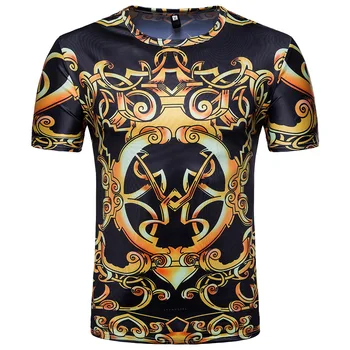 Mados Baroko Stiliaus Marškinėliai Vyrams 2021 Prabangos Prekės trumpomis Rankovėmis Tee Marškinėliai Homme Harajuku Hiphop T-shirt Vyrai Streetwear Camiseta