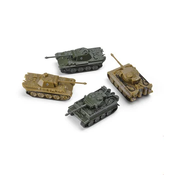 4pcs/Set Montavimas Modelis 1:144 antrojo pasaulinio KARO vokiečių Tiger Tank Klasikinis Sunkusis Tankas Karinis Modelis Žaislai Vaikams Dovanų Kolekcijos Modelis