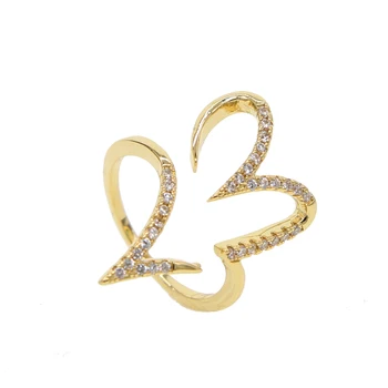 CZ ASFALTUOTAS Aukso spalvos žiedas Širdies paprasta meilužis draugei dovanų bižuterijos didmeninė