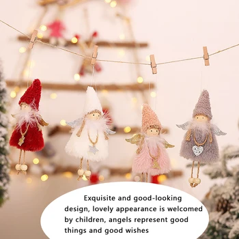 4pcs Angel Doll Pakabukas Kalėdų Embellishment Elf Kalėdos Medžių Kabantys Papuošalai Namų Puošybai