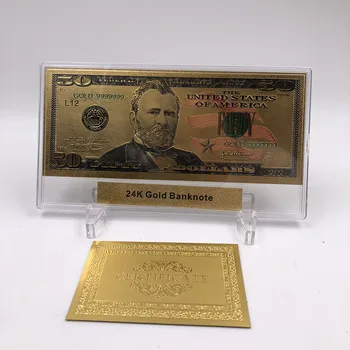 Gražus Amerikoje 24k Aukso Banknotų 100 JAV Dolerio Banknotai, 1928 m. pagal 24k Aukso Netikrą Popieriniai Pinigai Su Plastiko Rėmas Kolekcija