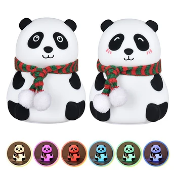 Naujovė Naktį Šviesos Jutimas Panda lempos Silikono Naktį Šviesos diodų (LED) Palieskite Jutiklio Kūdikių Kalėdų dovana Miegamojo Lovos Dekoras