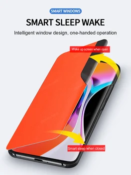 Grma Funda Originalaus Veidrodžio Smart Langą Xiaomi Mi 10 Pro Ultra Pasaulio Versija Flip Cover Veganų Pluošto, Natūralios Odos Atveju
