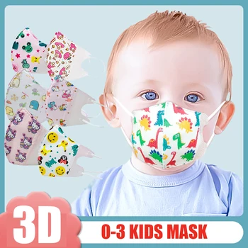 OLOEY 0-3 metų amžiaus Vaikų vienkartiniai 3D trimatis kaukės apsauga nuo dulkių ir kvėpuojantis daugiasluoksnė apsauginė lydymo ir pūtimo būdu gautas
