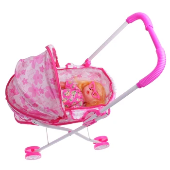 Rožinės Lėlės Vežimėlis Nustatyti Vežimėlis Buggy Sport Žaislas Baby Doll Lovelė Mergaičių Metu
