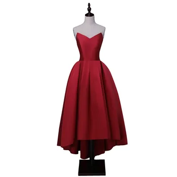 FADISTEE Karšto pardavimo šalies promenadzie suknelė Vestido de Festa brangioji kaklo high-low satino nėriniai-up atgal, paprasta stiliaus suknelė