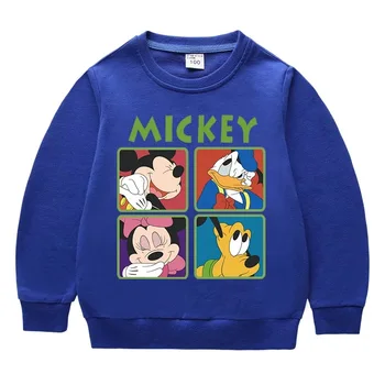 2020 New Mickey Mouse Palaidinukė Vaikų ilgomis Rankovėmis Medvilnės Palaidinukė Kūdikiams, Vaikiška Animacinių filmų Apvalios Kaklo Marškinėliai Apačioje
