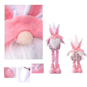 Velykų Rožinės Spalvos Pledas Ištraukiama Bunny Lėlės Nykštukas Lėlės Pasakų Lėlės, Papuošalai Baldus