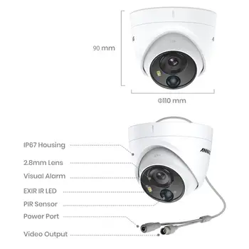 ANNKE 16CH 5MP Lite HD Vaizdo Apsaugos Sistemos 5IN1 H. 265+ DVR Su 16X 5MP Dome Neperpučiamas PIR Stebėjimo Kameros CCTV Kit