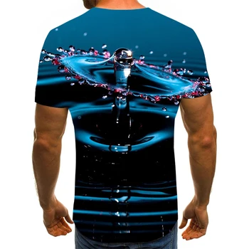 Off blanco y azul agua camiseta de los hombres burbuja divertida 3D camiseta impresa Unisex Atsitiktinis Viršūnes nuevo Harajuku camisetas