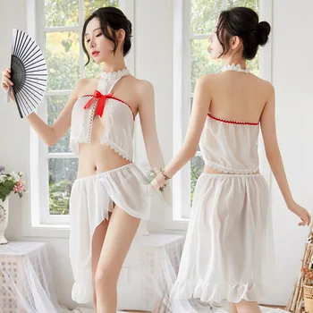 Seksualus apatinis trikotažas skaidrus nėriniai erotinis apatinis trikotažas babydoll pora sekso žaidimai kimono suaugusiųjų sexy baby doll japonijos apatinis trikotažas moterims