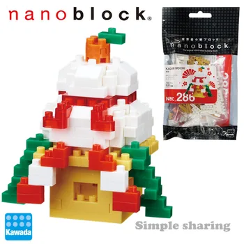 Kawada Nano-blokuoti NBC-286 Kagami Mochi 140 Vnt Diamond Mikro Blokai Kūrybos Mini Plytų Žaislas Vaikams