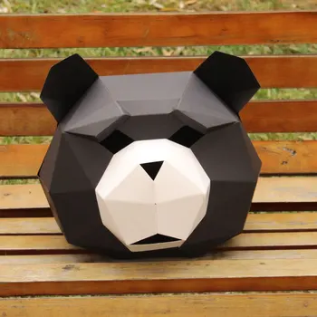 Cosplay Kaukės Šalies Prekių Panda Bear Kostiumų Kamuolys Hood 3D Popieriniai 
