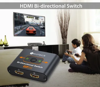 Neoteck 4K Bi-directional HDMI Jungiklis 2 Prievadai HDMI Switcher HDMI Splitter 3D 2 In 1 su USB Maitinimo Kabelis Gaisro TV