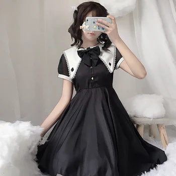 Japonijos kolegijos stilius saldus lolita dress nereguliarus hem malabaro viktorijos suknelė kawaii girl gothic lolita op loli cos