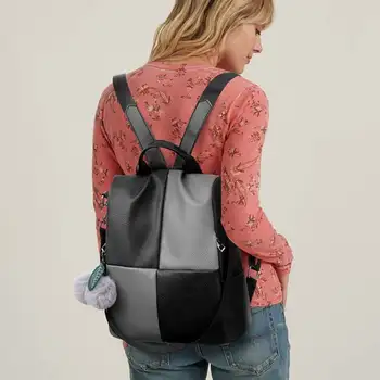 Moterų Backpack Black PU Odos Mados Kuprinės Moterų Moteriškas Atsitiktinis Didelės Talpos Derliaus Pečių Krepšiai Kovos Vagystės