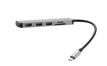 5 IN 1 Hub C Tipo plokštė su HDMI - compatibl+USB3.0*2+TF+SF+Tipo 5IN1 skirtas Naujojo 