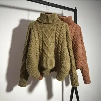 Moterims Megztiniai Šiltas Megztinis Golfo Twist Traukti Džemperiai Rudenį 2020 Megztiniai Storio Šiltų Kalėdų