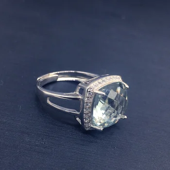 CSJ Elegantiška žalia ametistas žiedas pagalvėlė cut12mm akmeniniai žiedai 925 sterling silver bauda papuošalai moterims mergina su dovanų dėžutė