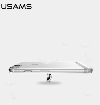 Usams - Funda Silicona suderinama con iPhone 8 / iPhone 7 ,Gelis Transparente Ligero y Ultrafino Bamperis TPU Blando Antideslizante