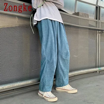 Zongke Velvetas Kelnės Vyrams Japonijos Streetwear Kelnės Vyrams Kelnes Poilsiu Sweatpants Vyrų Drabužiai Harajuku Hip-Hop 2021 M-2XL