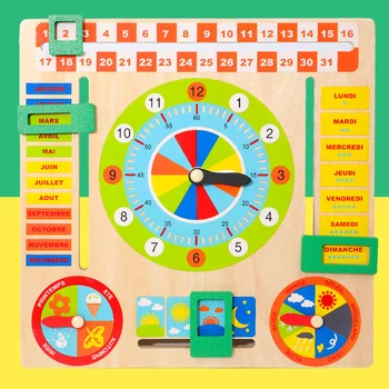 Kūdikių Medinis Stalo Žaidimas Montessori Orų Sezono Metu Pažinimo Galvosūkiai, Vaikų Ankstyvasis Ugdymas Švietimo Duomenys Žaislai Kalėdų Dovana